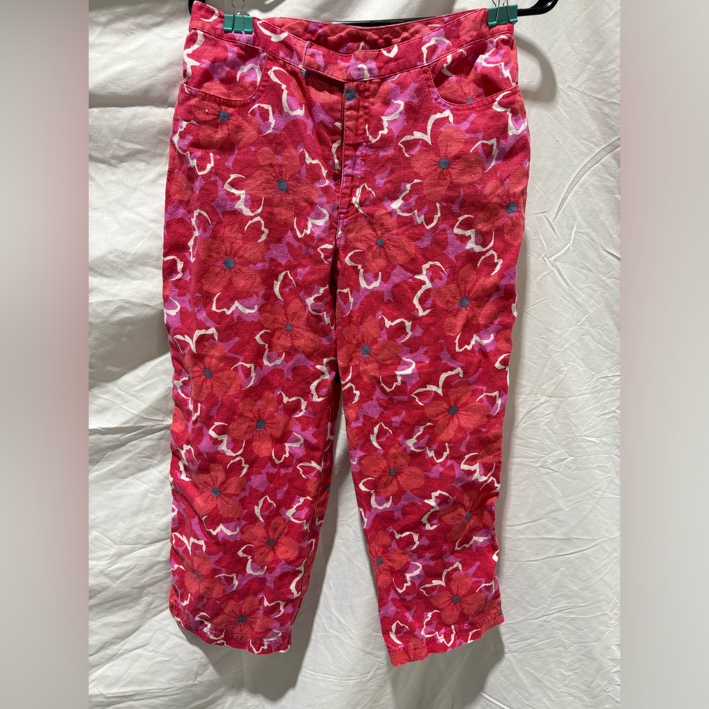 Sigrid Olsen Red Floral Trousers